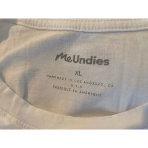 NEW Made in the USA Me Undies Cotton Modal T-Shirt Tee White Rainbow Heart XL - Picture 5 of 6
